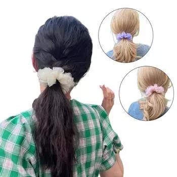 Элегантные резинки для волос с розами для женщин, эластичные резинки для волос, помпоны для волос во французском стиле, модные аксессуары для волос S разноцветный