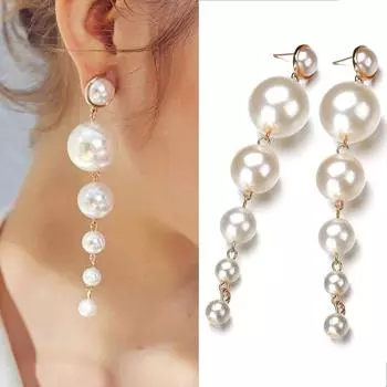 Элегантные романтические простые большие длинные висячие серьги с кисточками, модные серьги с имитацией жемчуга для женской свадебной вечеринки, панк-украшения для ушей, подарок миндальный