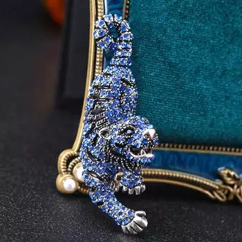 Элегантные роскошные мужские броши, брошь с тигром, серебряный цвет, индивидуальная булавка с лацканами в виде животных, костюм, пальто, корсажные броши