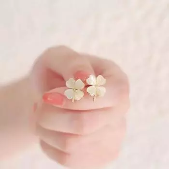 Элегантные роскошные серьги-гвоздики с четырьмя листочками клевера и опалом для женщин, ювелирные изделия, аксессуары для вечеринок, подарки зелёный