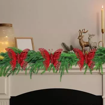 Элегантные рождественские украшения из цветов, аксессуары для украшения рождественской елки