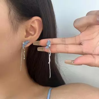 Элегантные серьги-бабочки в лесном стиле: Дизайн элитной ниши для женской моды Butterfly Earrings зелёный