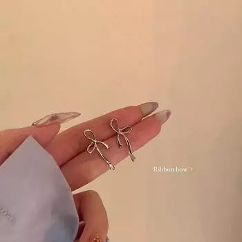 Элегантные серьги-бантики из серебра 925 пробы — универсальные роскошные украшения для женщин A1762 серебряный