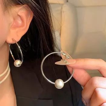 Элегантные серьги большого размера: Европейско-американский стиль, легкая роскошь, ретро, универсальный, идеально подходит для женщин. A1912 серебряный