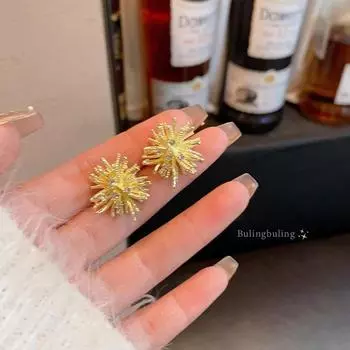 Элегантные серьги-фейерверки для женщин «Одуванчик» – роскошные ювелирные изделия A2215 золотой