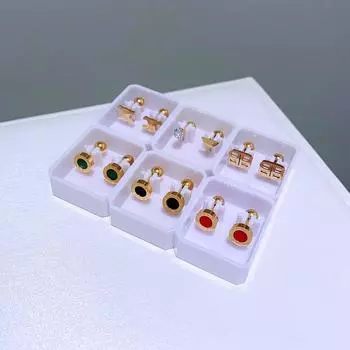 Элегантные серьги-гвоздики из титановой стали: Универсальный, модный, гипоаллергенный, не выцветающий дизайн.