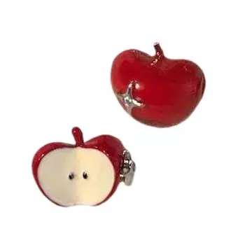 Элегантные серьги-гвоздики в виде яблока, аксессуар, изготовленный из высококачественного сплава с сверкающим цирконом для модных женщин T1