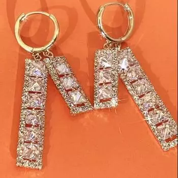 Элегантные серьги из циркония для женщин высшего качества золотой