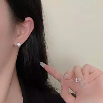 Элегантные серьги из циркония для женщин — роскошные, универсальные, милые и симпатичные клипсы Heart Diamond Earrings