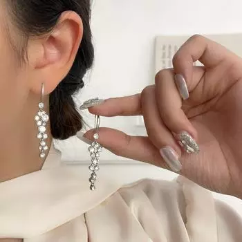 Элегантные серьги-кисточки из циркония — роскошный дизайн для уникального и изысканного образа bubble diamond tassel