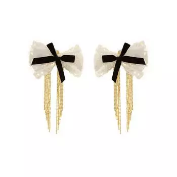 Элегантные серьги-кисточки с бантиками Элегантные нежные противомоскитные спирали Клипсы для ушей без пирсинга