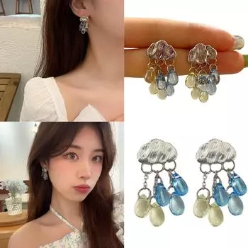 Элегантные серьги-кисточки с каплями воды для женщин, металлические подвесные украшения, серьги-капли, модные ювелирные изделия, серьги 1