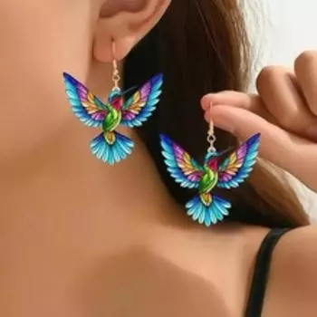 Элегантные серьги-колибри, очаровательные и очаровательные серьги-подвески разноцветный