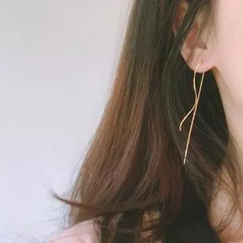 Элегантные серьги-нитки Curve Wave Arc из стерлингового серебра 925 пробы, супердлинные, антиаллергенные 925