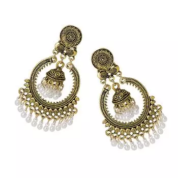 Элегантные серьги-подвески с кисточками из жемчуга ручной работы, женские украшения для ушей, идеально подходящие для вечеринок и особых случаев золотой