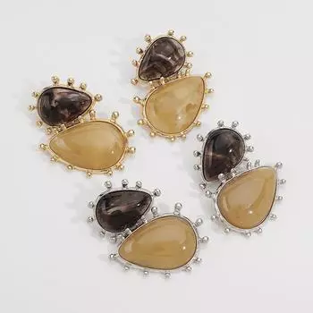 Элегантные серьги-подвески в стиле ретро с геометрическим узором для женщин золотой