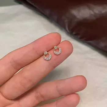 Элегантные серьги-пусеты с цирконами и бриллиантами, минималистичные роскошные украшения, сверкающий подарок для женщин, девушек 1pair