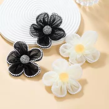 Элегантные серьги с цветочным кружевом для женщин - Осенняя коллекция, европейский и американский стиль белый