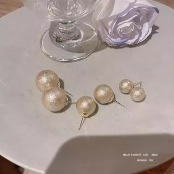 Элегантные серьги с крупным жемчугом S925 - стиль Kuangbiao Dasao и Chen Shuting, простая легкая роскошь E5773 Small