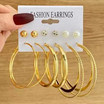 Элегантные серьги с жемчугом и бриллиантами, круглый набор из 12 золотых, роскошные гламурные сексуальные серьги для девочек, милые ювелирные изделия во франках золотой