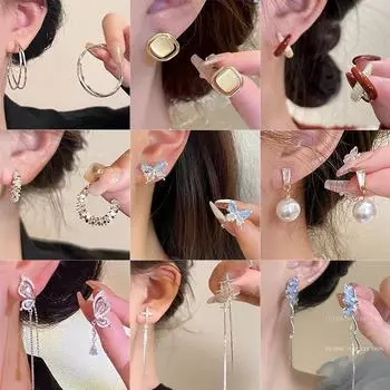 Элегантные серьги с жемчужными кисточками, серебро S925, роскошный и универсальный дизайн для женщин E1050