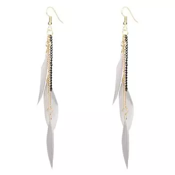 Элегантные серьги Серьги с перьями Богемный стиль Этнический стиль Жен. Ретро 130mm синий