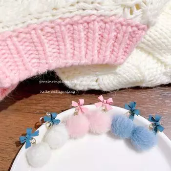 Элегантные серьги-шарики с бантиками из серебра 925 пробы, осень/зима — японский и корейский стиль