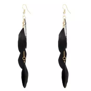 Элегантные серьги в богемном стиле, женские серьги в стиле ретро в этническом стиле с перьями 130mm синий