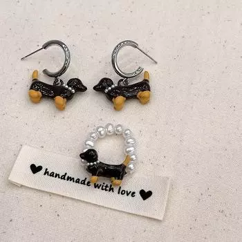 Элегантные серьги в виде таксы для женщин — милые, изысканные и модные эффектные украшения E0786 hoop