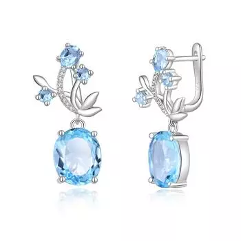 Элегантные серьги-застежки 12,5 карата с натуральными драгоценными камнями, стерлинговое серебро 925 пробы, качественные ювелирные изделия для женщин, хороший подарок