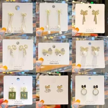 Элегантные серебряные серьги-бантики с бриллиантами — роскошная, высококачественная мода для женщин