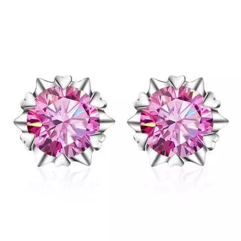 Элегантные серебряные серьги-гвоздики S925 с милой формой снежинки 5 мм и 6,5 мм для женщин, подарки для подруги 0.5ctx2