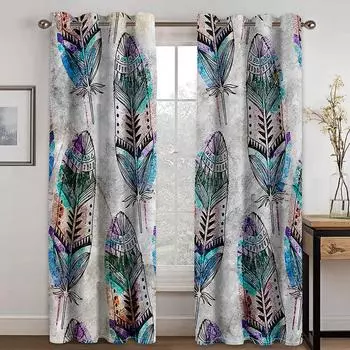 Элегантные серые перьевые шторы для спальни, шторы на люверсах, роскошные жалюзи для гостиной и кухни, 100W160H(CM)40x63in&Hook