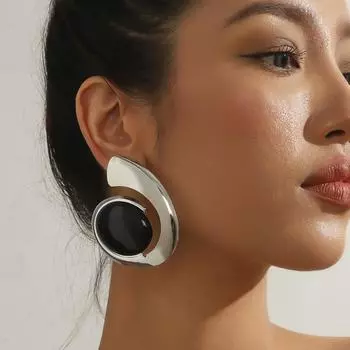 Элегантные сексуальные серьги-подвески и висячие серьги из цинкового сплава для женщин, железные иглы для ушей без покрытия, универсальное модное решение для всех сезонов чёрный