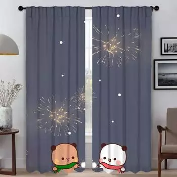 Элегантные шторы Bubu и Dudu для гостиной, затемняющие шторы, 2 шт., занавески для украшения Хэллоуина W50xH70cmx2pcs-CL