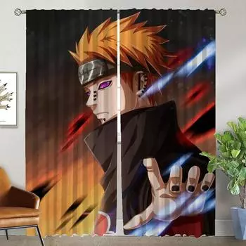 Элегантные шторы для гостиной N-Narutoes, перегородка для домашнего интерьера, шторы из 2 предметов, оконные шторы, украшение на Хэллоуин W50xH70cmx2pcs-CL