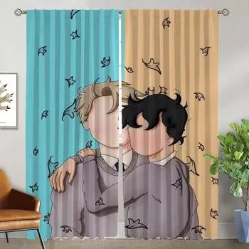 Элегантные шторы для комнаты, 2 шт., шторы Heartstopper для комнаты, 2 панели тюля для спальни, занавески для домашнего интерьера, перегородки W50xH70cmx2pcs-CL