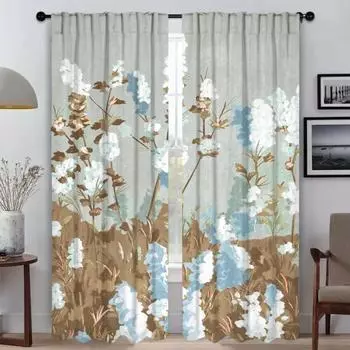 Элегантные шторы для комнаты для камеры Разные цветные цветы Оконные шторы для комнаты 2 Панельные перегородки Домашний интерьер Шторы Оттенки W50xH70cmx2pcs-CL