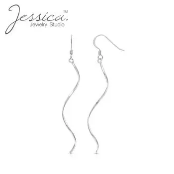 Элегантные спиральные длинные висячие серьги из настоящего стерлингового серебра 925 пробы, подарок для девушки
