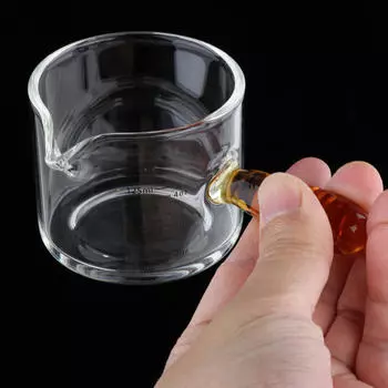 Элегантные стеклянные чашки для эспрессо с мерной чашкой для домашних бариста brown handle and S