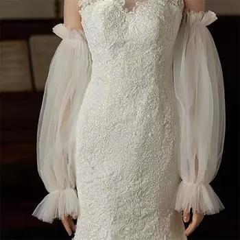 Элегантные свадебные перчатки для невесты, мягкие фатиновые оборки по краю, белые длинные, для подружек невесты, для женщин, для выступлений, выпускного вечера чёрный