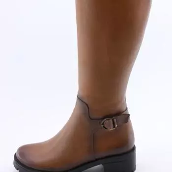 Элегантные темно-коричневые сапоги ручной работы из натуральной кожи и ручной работы в женском стиле