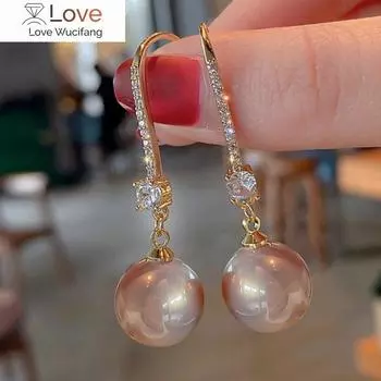 Элегантные темпераментные женские серьги-подвески с искусственным жемчугом, нежный дизайн, модные свадебные аксессуары, изящные ювелирные изделия