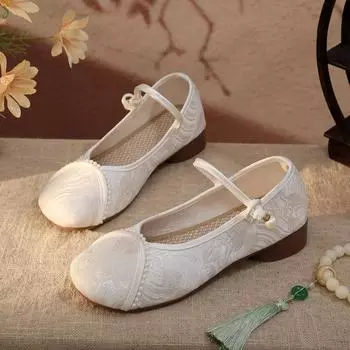 Элегантные туфли-ципао на танкетке Yunchen 2025 Весна/Лето - Удобная обувь с этнической вышивкой