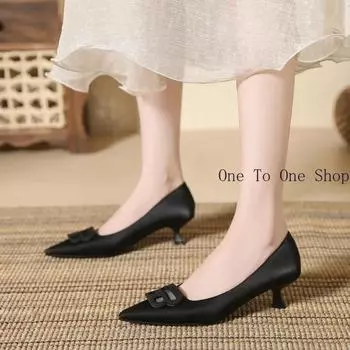Элегантные туфли на высоком каблуке для женщин, удобные мягкие кожаные туфли для поездок на работу, французские туфли на тонком каблуке с острым носком, женские туфли на каблуках для танцев 35 абрикосовый