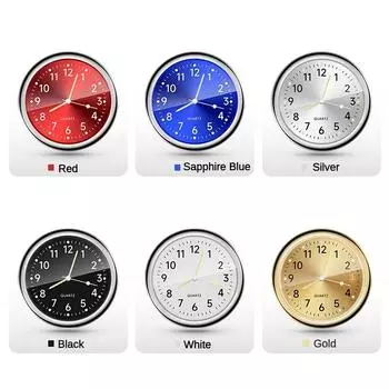 Элегантные универсальные мини кварцевые автомобильные часы: Легко наклеивается, светится для улучшения видимости в ночное время и придает интерьеру роскошную эстетику королевский синий