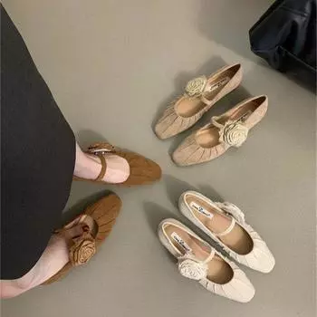 Элегантные вечерние туфли на толстом каблуке. Одиночные туфли. Женская обувь. Весна, осень и зима. Туфли «Божья коровка» в стиле «Сказка». 35 коричневый