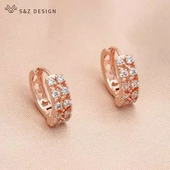 Элегантные винтажные серьги-капли с кубическим цирконием для женщин и девочек, повседневные аксессуары, ювелирные изделия, подарки, серьги цвета розового золота