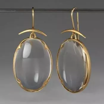 Элегантные винтажные серьги с лунным камнем, подойдут на день рождения, помолвку, в качестве подарка друзьям, семье, партнерам. серый