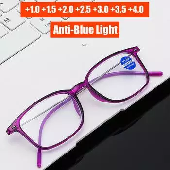 Элегантные винтажные удобные очки для чтения с защитой от синего света, ультралегкая оправа для защиты глаз, очки с диоптриями от +1,0 до +4,0 3